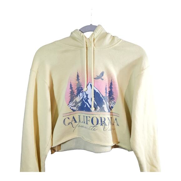 Hollister Cropped Yosemite Valley California Hooded Sweatshirt Women's S - Picture 3 of 6